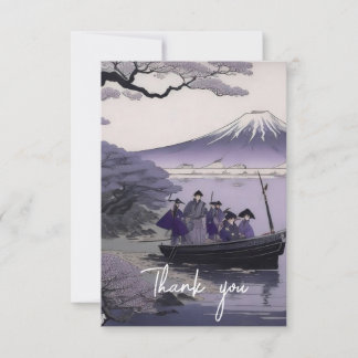 Samurai Thank You Card Mount Fuji Japanese Art