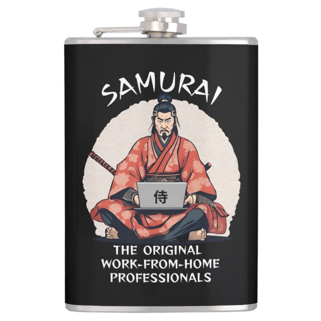 Samurai: The Original Work-From-Home Professionals Flask (Front)