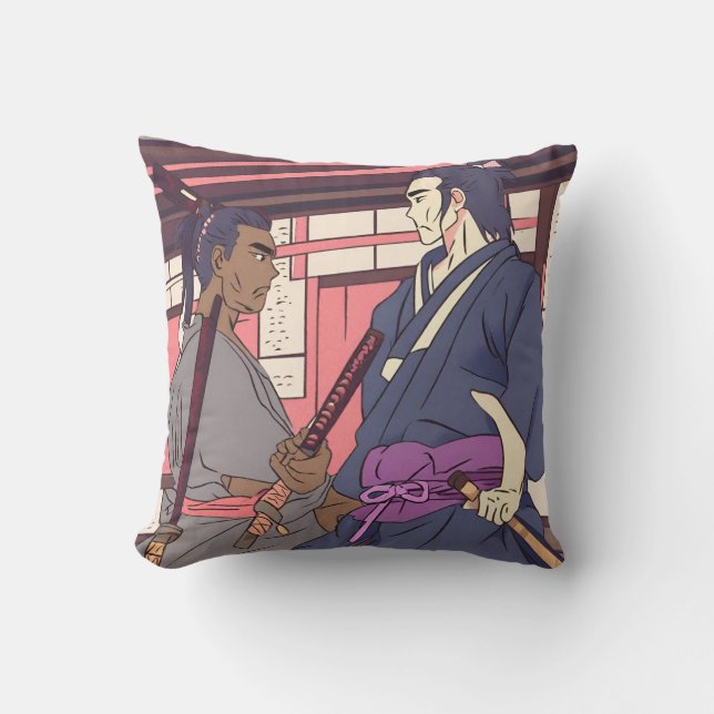 samurai throw pillow (Front)