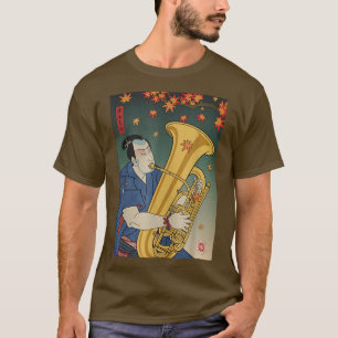 Samurai Tuba Music Ukiyo-e case Autumn T-Shirt