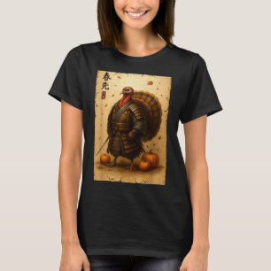 Samurai Turkey Thanksgiving Japanese Warrior Anime T-Shirt