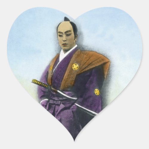 Samurai VIntage Japanese 侍 Heart Sticker