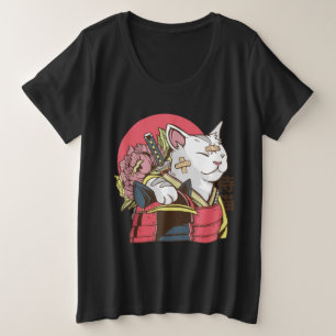 Samurai Warrior Cat Plus Size T-Shirt