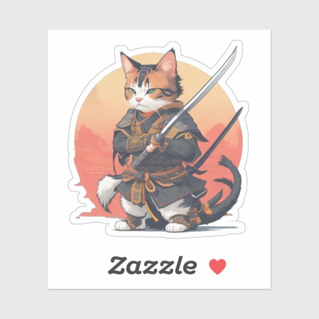 Samurai warrior cat sticker (Sheet)
