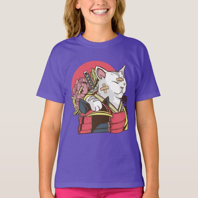 Samurai Warrior Cat T-Shirt (Front)