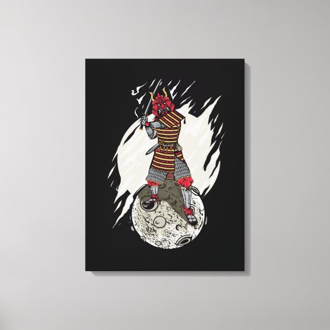 Samurai Warrior Gift Kids Astronaut Japan Samurai Canvas Print (Front)