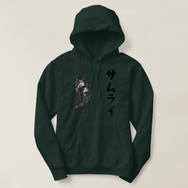 Samurai Warrior Hooded Sweatshirt – Japanese Samur (Design Front)