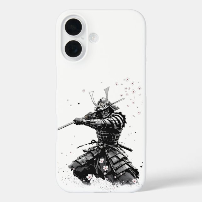 Samurai Warrior in Action Japanese Art Ceramic  Case-Mate iPhone Case (Back)