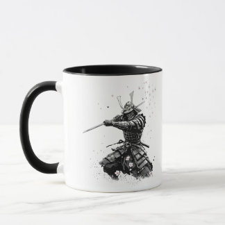 Samurai Warrior in Action Japanese Art Ceramic Mug