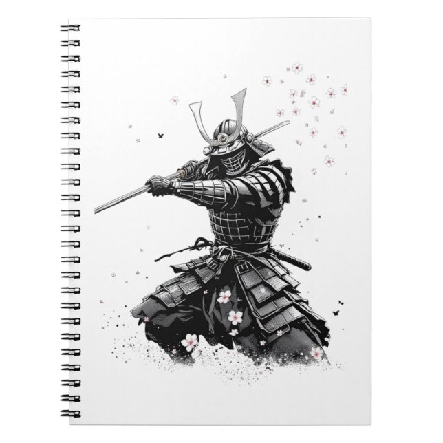 Samurai Warrior in Action Japanese Art Ceramic  Notebook (Front)