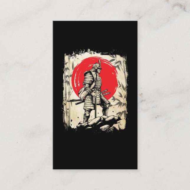 Samurai Warrior Japanese Hero Japan Swordsmen Business Card (Front)