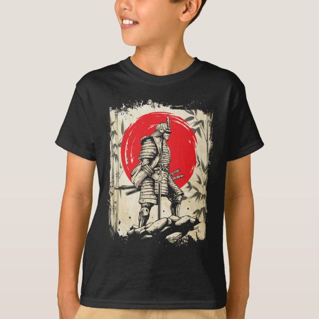 Samurai Warrior Japanese Hero Japan Swordsmen T-Shirt (Front)