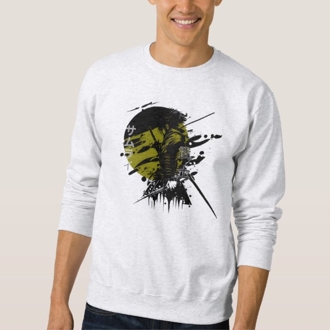 Samurai Warrior Japanese Ink Art T-Shirt Sweatshirt (Front)