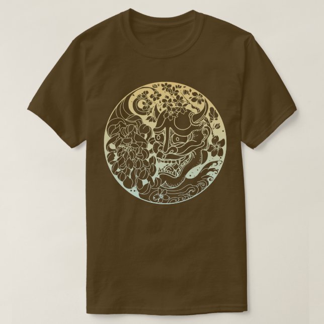 Samurai Warrior Mask, Hannya Oni Mask Japan Anime1 T-Shirt (Design Front)