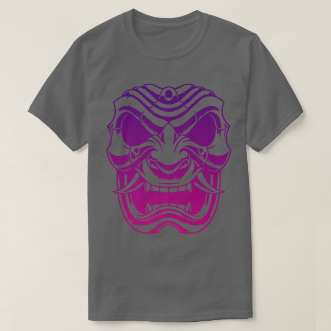 Samurai Warrior Mask, Hannya Oni Mask Japan Anime  T-Shirt (Design Front)