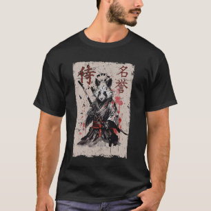 Samurai Warrior Opossum Graphic, Cool Japanese Art T-Shirt