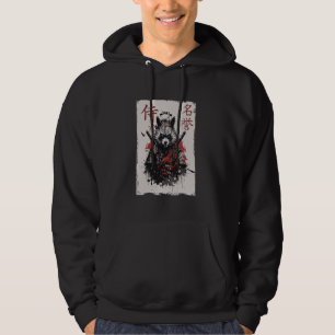 Samurai Warrior Raccoon Graphic, Cool Japanese Art Hoodie