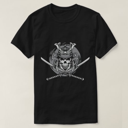 Samurai Warrior Skull T_Shirt