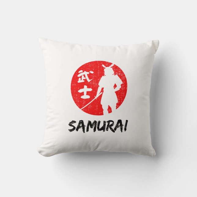 Samurai Warrior  Throw Pillow (Front)