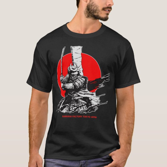 Samurai Warrior Tokyo Japan Bushido Japanese Retro T-Shirt (Front)
