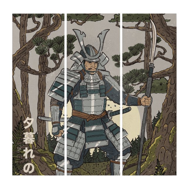 Samurai Warrior  Triptych (Front)