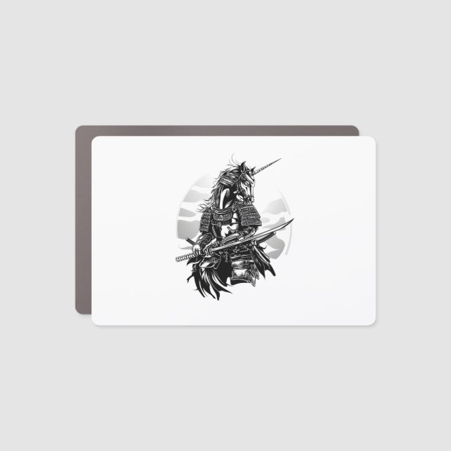 Samurai Warrior Unicorn (1) Car Magnet (Front)