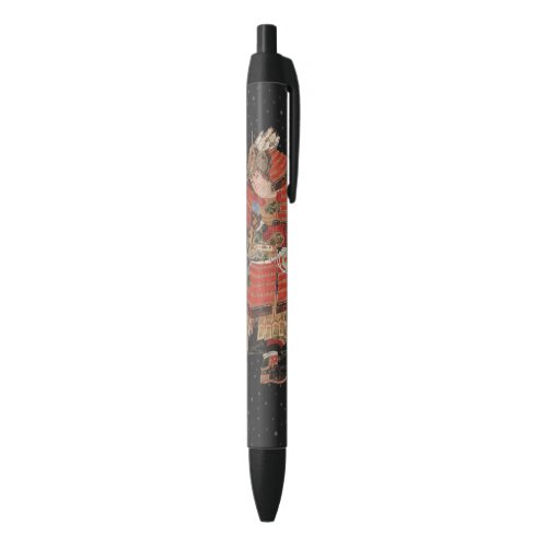 Samurai Warrior Vintage Japanese Art Black Ink Pen