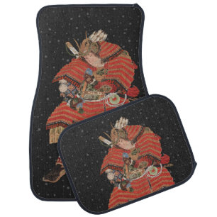 Samurai Warrior Vintage Japanese Art Car Floor Mat