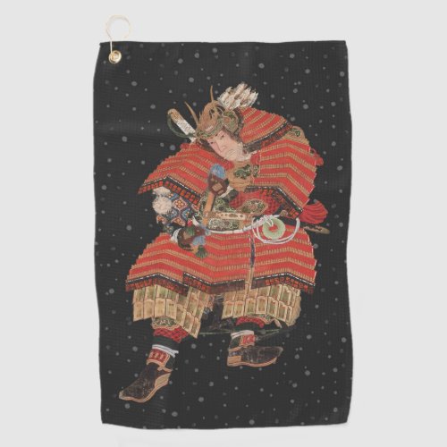 Samurai Warrior Vintage Japanese Art Golf Towel