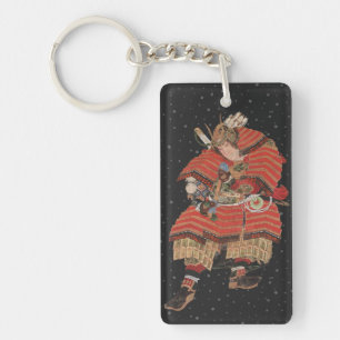 Samurai Warrior Vintage Japanese Art Keychain