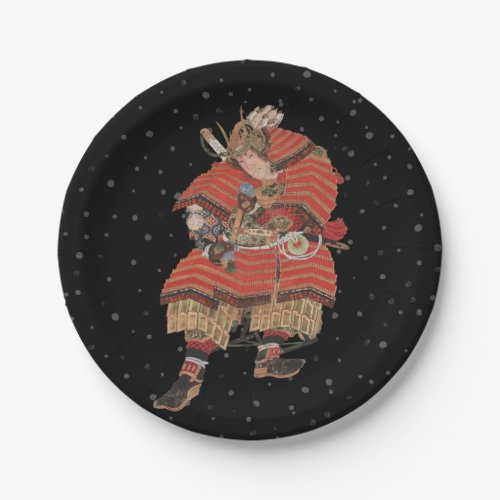 Samurai Warrior Vintage Japanese Art Paper Plates