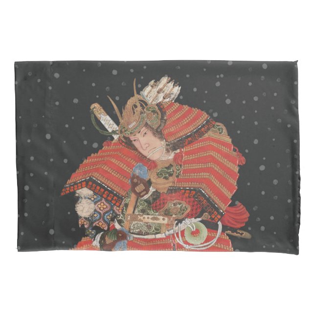 Samurai Warrior Vintage Japanese Art Pillow Case (Front)