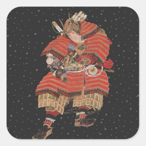 Samurai Warrior Vintage Japanese Art Square Sticker