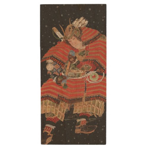 Samurai Warrior Vintage Japanese Art Wood Flash Drive