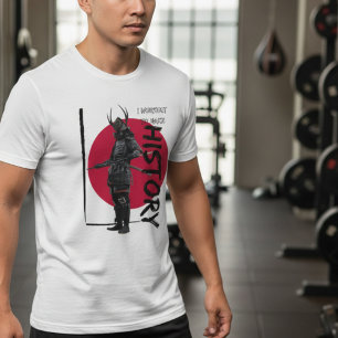 Samurai Warrior Vintage Red Sun Gym Motivation T-Shirt