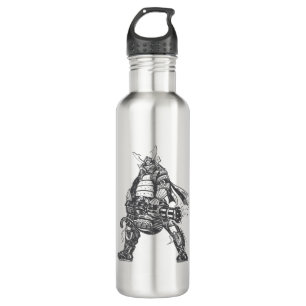 Samurai Warrior With Rapid Fire Gun Stainless Steel Water Bottle
