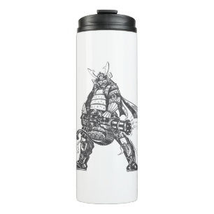 Samurai Warrior With Rapid Fire Gun Thermal Tumbler