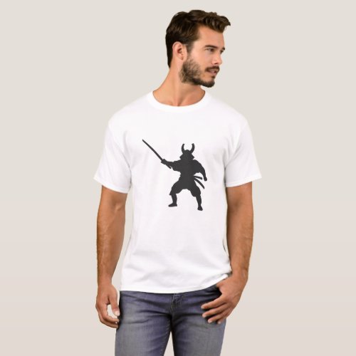Samurai Warrior with sword _ Choose back color T_Shirt