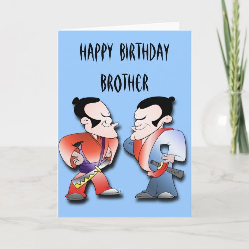 Samurai Warriors Brothers Birthday Card