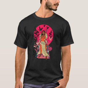 Samurai Warriors Japanese Fashion Japan Afro Afric T-Shirt