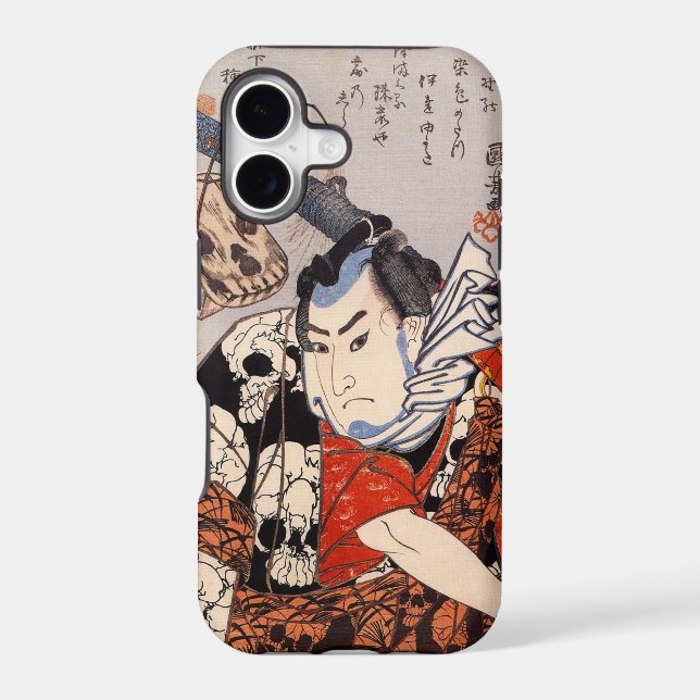 Samurai Wearing a Skull Pattern Iphone Case (Back)