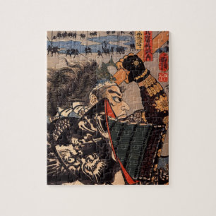 Samurai with Beautiful Dragon Armor Jigsaw Puzzle