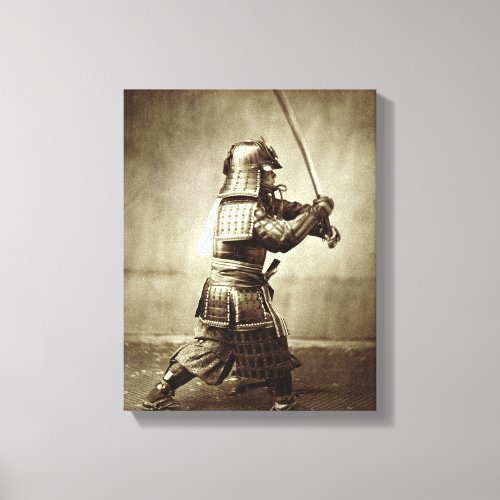 Samurai with raised sword c1860 albumen print canvas print