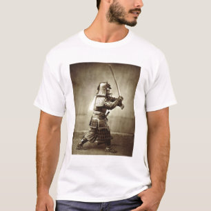 Samurai with raised sword, c.1860 (albumen print) T-Shirt