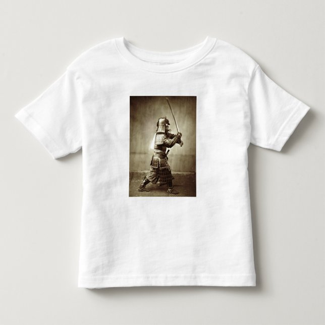 Samurai with raised sword, c.1860 (albumen print) toddler t-shirt (Front)