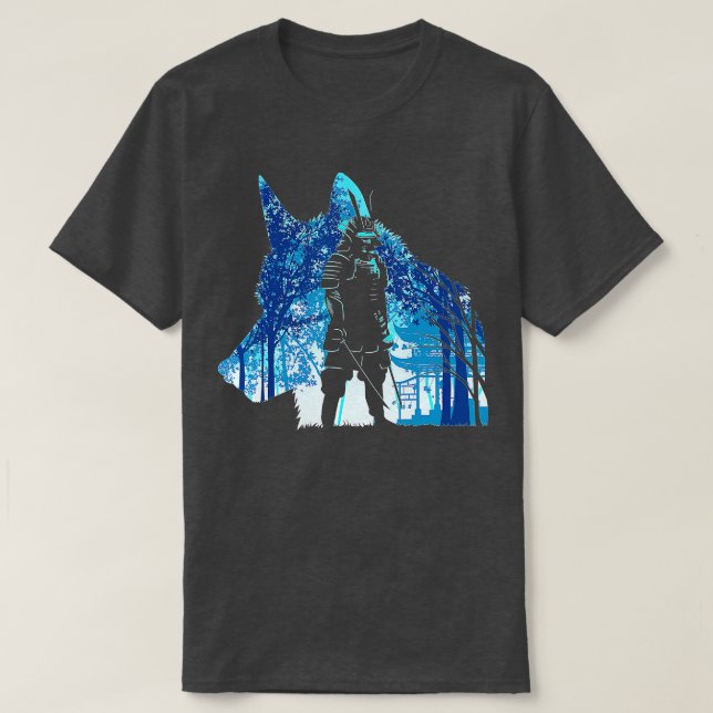 Samurai wolf temple japanese warrior katanas  T-Shirt (Design Front)