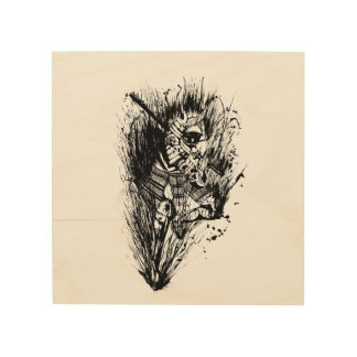 Samurai's final battle japanese wood wall art
