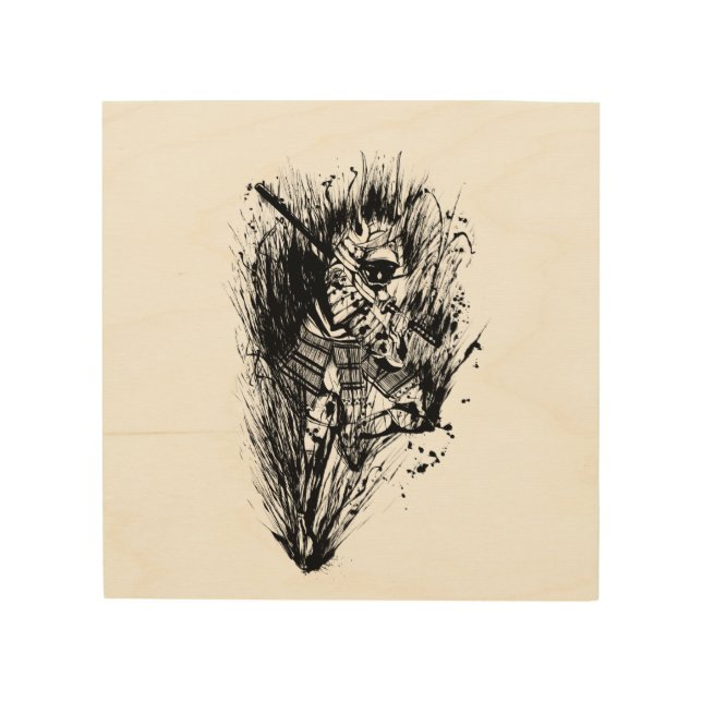 Samurai's final battle japanese wood wall art (Front)