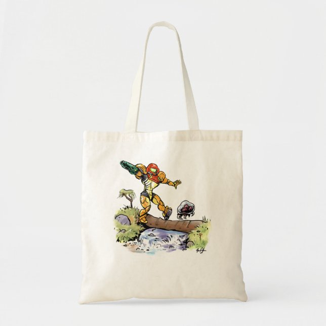 Samus and Metroid Classic T Shirt Tote Bag (Front)