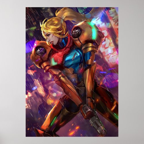 Samus Aran Is Ready For Action Poster